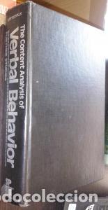 Livres: The Content Analysis of Verbal Behavior. Further Studies - GOTTSCHALK, Louis A.:
