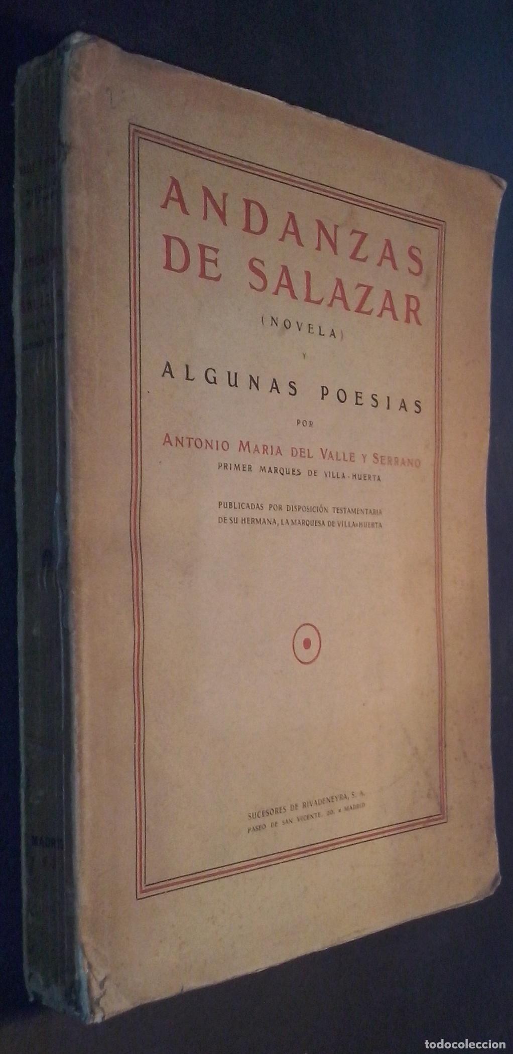 Libros: Andanzas de Salazar (novela) y algunas poes&iacute;as - VALLE Y SERRANO, Antonio Mar&iacute;a: