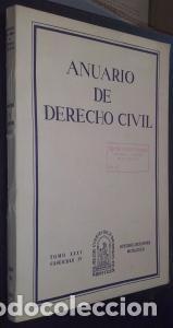 Libros: Anuario de derecho civil. Octubre - Diciembre 1982. Tomo XXXV. Fasc&iacute;culo IV - AA. VV: