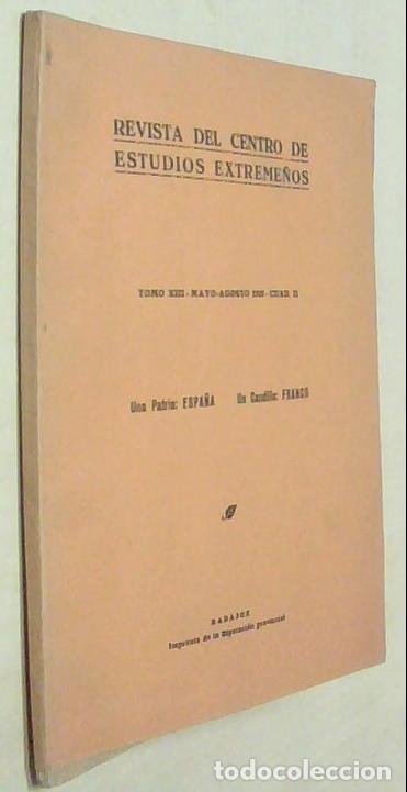 B&uuml;cher: Revista del Centro de Estudios Extreme&ntilde;os. Tomo XIII. Mayo - Agosto 1939. Cuaderno II - AA. VV.: