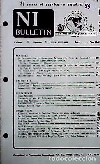 Libros: NI Bulletin. August 1985. Volume 19. Number 8 - AA.VV. - NUMISMATICS: