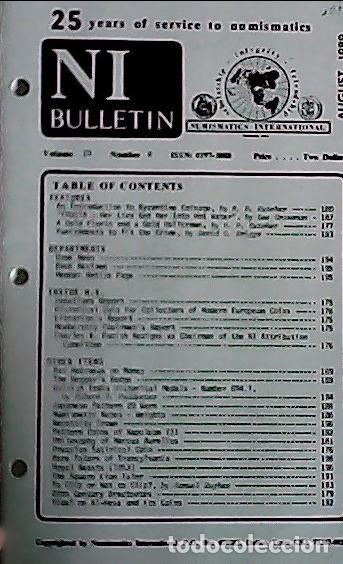 Libros: NI Bulletin. August 1989. Volume 24. Number 8 - AA.VV. - NUMISMATICS:
