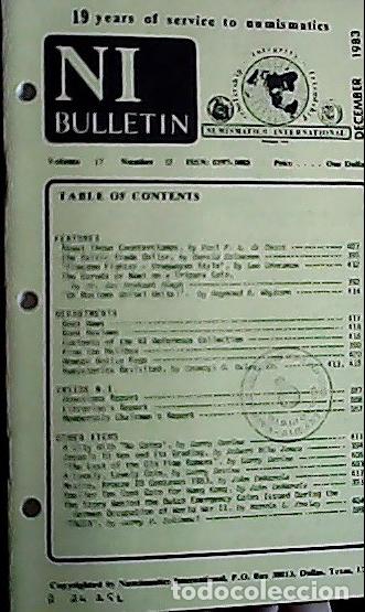 Libros: NI Bulletin. December 1983. Volume 17. Number 12 - AA.VV. - NUMISMATICS: