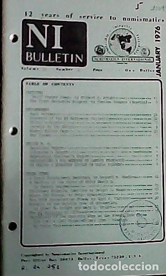 Libros: NI Bulletin. January 1976. Volume 10. Number 1 - AA.VV. - NUMISMATICS: