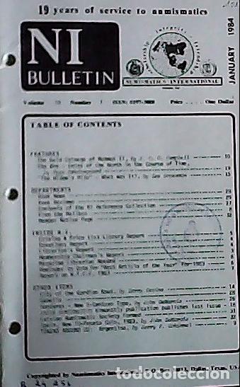 Libros: NI Bulletin. January 1984. Volume 18. Number 1 - AA.VV. - NUMISMATICS: