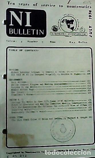 Libros: NI Bulletin. July 1974. Volume 8. Number 7 - AA.VV. - NUMISMATICS: