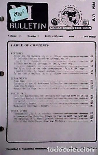 Libros: NI Bulletin. July 1986. Volume 20. Number 7 - AA.VV. - NUMISMATICS: