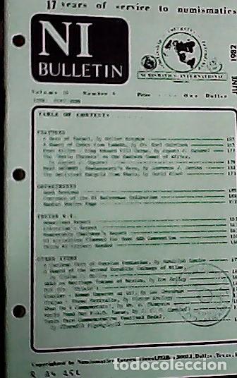 Libros: NI Bulletin. June 1982. Volume 16. Number 6 - AA.VV. - NUMISMATICS:
