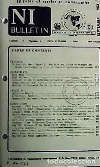 Libros: NI Bulletin. September 1983. Volume 17. Number 9 - AA.VV. - NUMISMATICS: