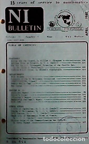 Libros: NI Bulletin. April 1980. Volume 14. Number 4 - AA.VV. - NUMISMATICS: