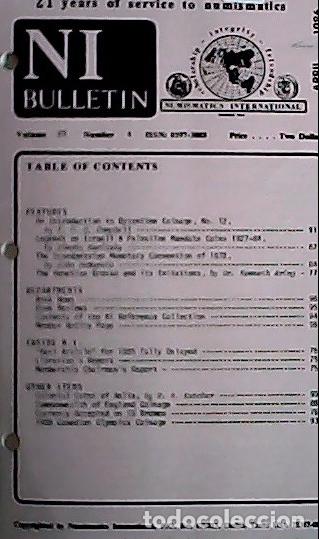 Libros: NI Bulletin. April 1986. Volume 20. Number 4 - AA.VV. - NUMISMATICS: