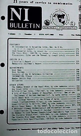 Libros: NI Bulletin. August 1985. Volume 19. Number 9 - AA.VV. - NUMISMATICS: