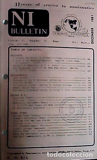 Libros: NI Bulletin. December 1981. Volume 15. Number 12 - AA.VV. - NUMISMATICS: