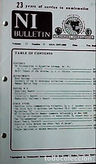 Libros: NI Bulletin. December 1987. Volume 21. Number 12 - AA.VV. - NUMISMATICS: