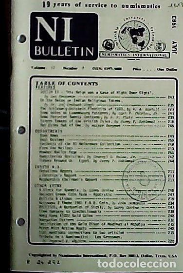 Libros: NI Bulletin. July 1983. Volume 17. Number 7 - AA.VV. - NUMISMATICS:
