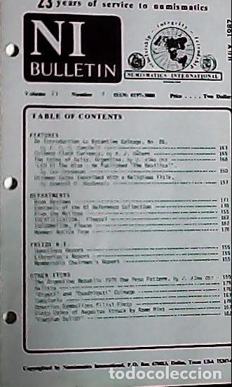 Libros: NI Bulletin. July 1987. Volume 21. Number 7 - AA.VV. - NUMISMATICS: