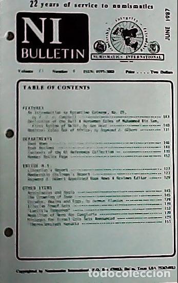 Libros: NI Bulletin. June 1987. Volume 21. Number 6 - AA.VV. - NUMISMATICS: