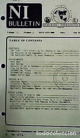 Libros: NI Bulletin. March 1982. Volume 17. Number 3 - AA.VV. - NUMISMATICS:
