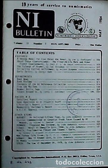 Libros: NI Bulletin. May 1984. Volume 18. Number 5 - AA.VV. - NUMISMATICS: