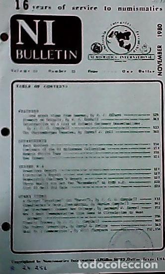 Libros: NI Bulletin. November 1980. Volume 14. Number 11 - AA.VV. - NUMISMATICS: