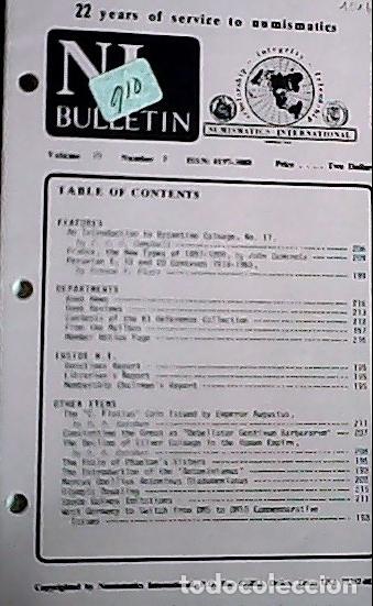 Libros: NI Bulletin. September 1986. Volume 20. Number 9 - AA.VV. - NUMISMATICS: