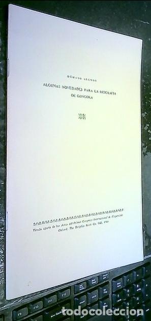 B&uuml;cher: Algunas novedades para la biograf&iacute;a de G&oacute;ngora - ALONSO, D&aacute;maso: