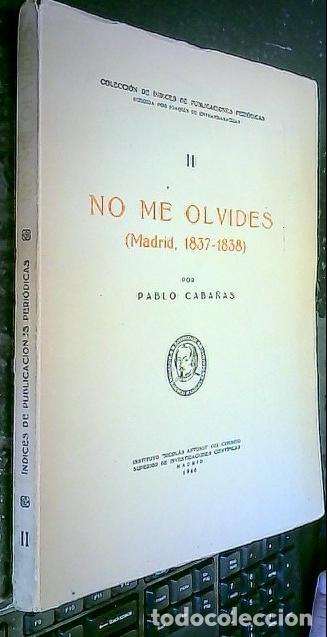 B&uuml;cher: No me olvides (Madrid, 1837-1838) - CABA&Ntilde;AS, Pablo: