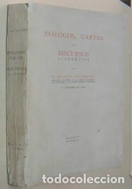Livros em segunda m&atilde;o: Di&aacute;logos, cartas y discursos acad&eacute;micos - CAVANILLES, Antonio: