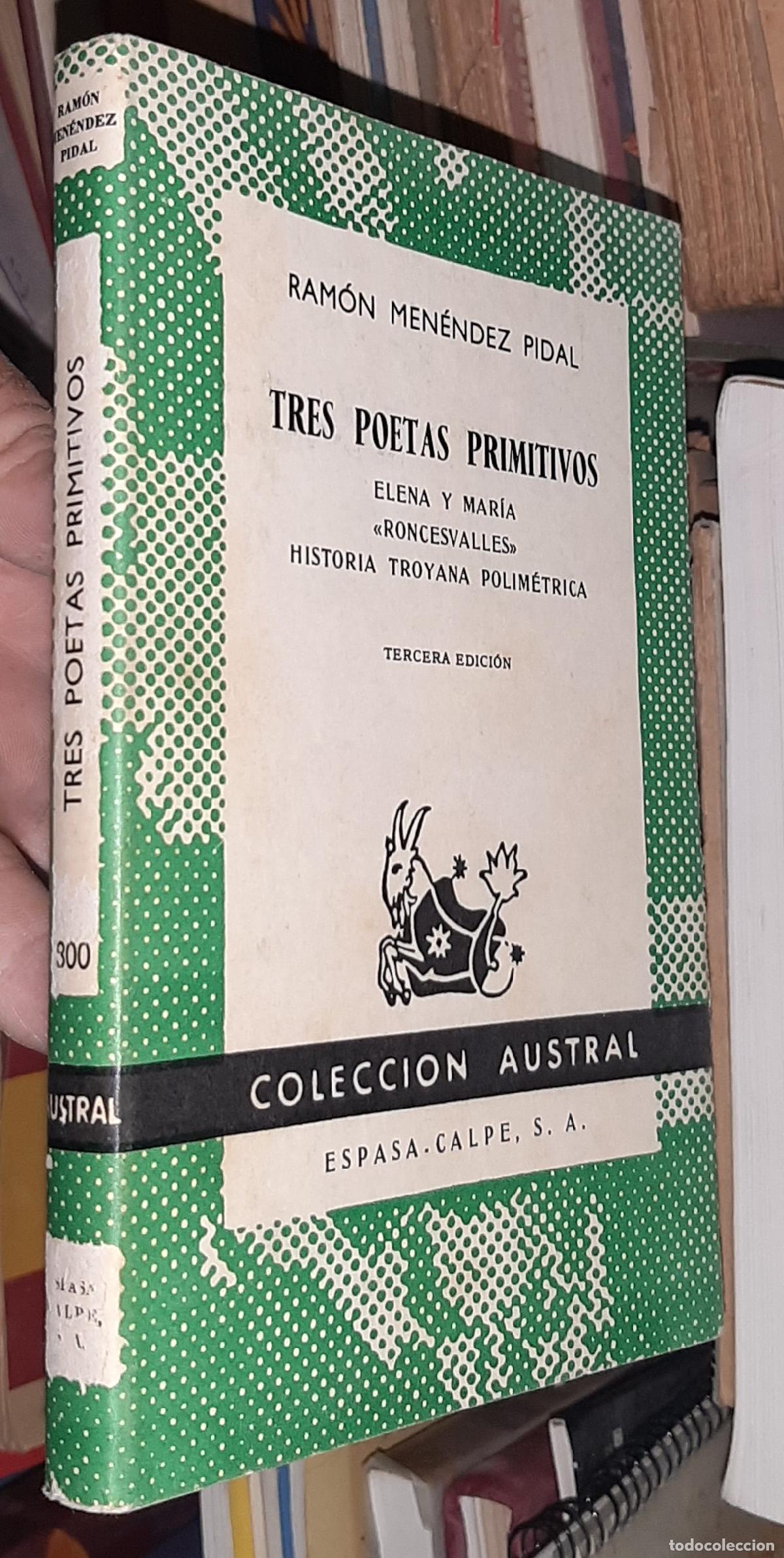 B&uuml;cher: Tres poetas primitivos. Elena y Mar&iacute;a. - MEN&Eacute;NDEZ PIDAL, Ram&oacute;n: