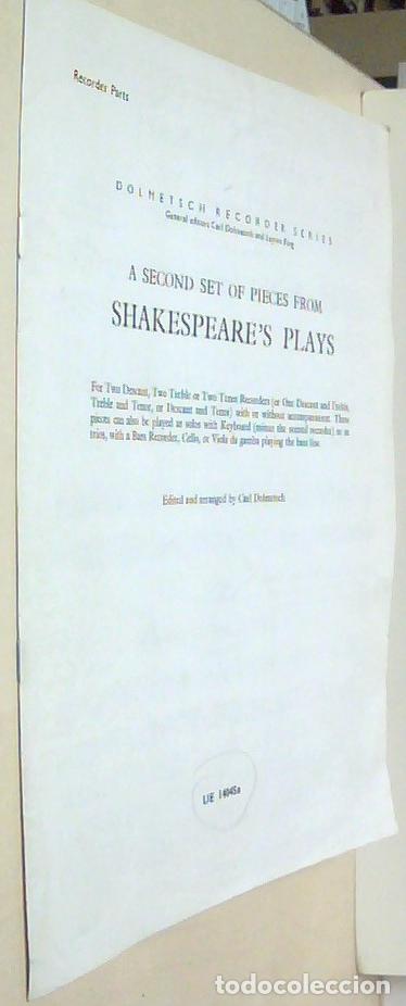 Libros: A Second Set of Pieces from Shakespeare s Plays. Recorder Part. UE I 4045a - DOLMETSCH, Carls (Edite