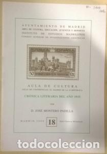Libri di seconda mano: Cr&oacute;nica literaria del a&ntilde;o 1935 - MONTERO PADILLA, Jos&eacute;: