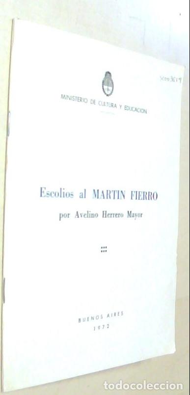 Libros: Escolios al Mart&iacute;n Fierro. A&ntilde;o Hernandiano - HERRERO MAYOR, Avelino: