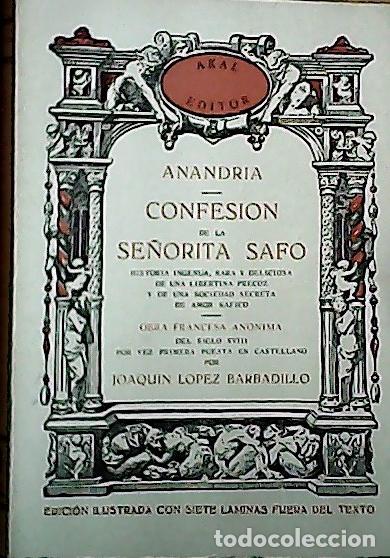 Livros em segunda m&atilde;o: Confesi&oacute;n de la se&ntilde;orita Safo - L&oacute;pez Barbadillo, Joaqu&iacute;n: