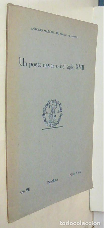 Libros: Un poeta navarro del siglo XVII. Tirada aparte - MARICHALAR, Antonio de, Marqu&eacute;s de Montesa: