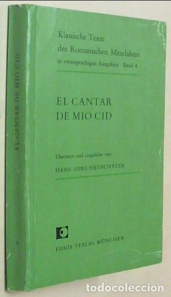 B&uuml;cher: El Cantar de Mio Cid. Klassische Texte des Romanischen Mittelalters, Bd. 4. Con dedicatoria aut&oacute;graf