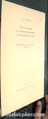 books: Notas lexicogr&aacute;ficas a la Colecci&oacute;n diplom&aacute;tica de San Salvador de O&ntilde;a. Separta de Vox Romanica - PE