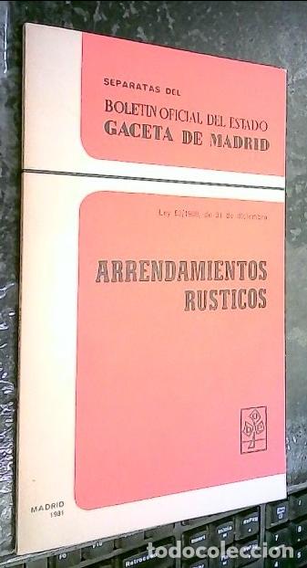 B&uuml;cher: Arrendamientos r&uacute;sticos. Ley 83/1980, de 31 de Diciembre. Separta - REVISTA: