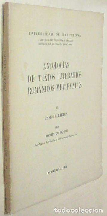 Livres: Antolog&iacute;as de textos literarios rom&aacute;nicos medievales. II. Poes&iacute;a l&iacute;rica - RIQUER, Mart&iacute;n de: