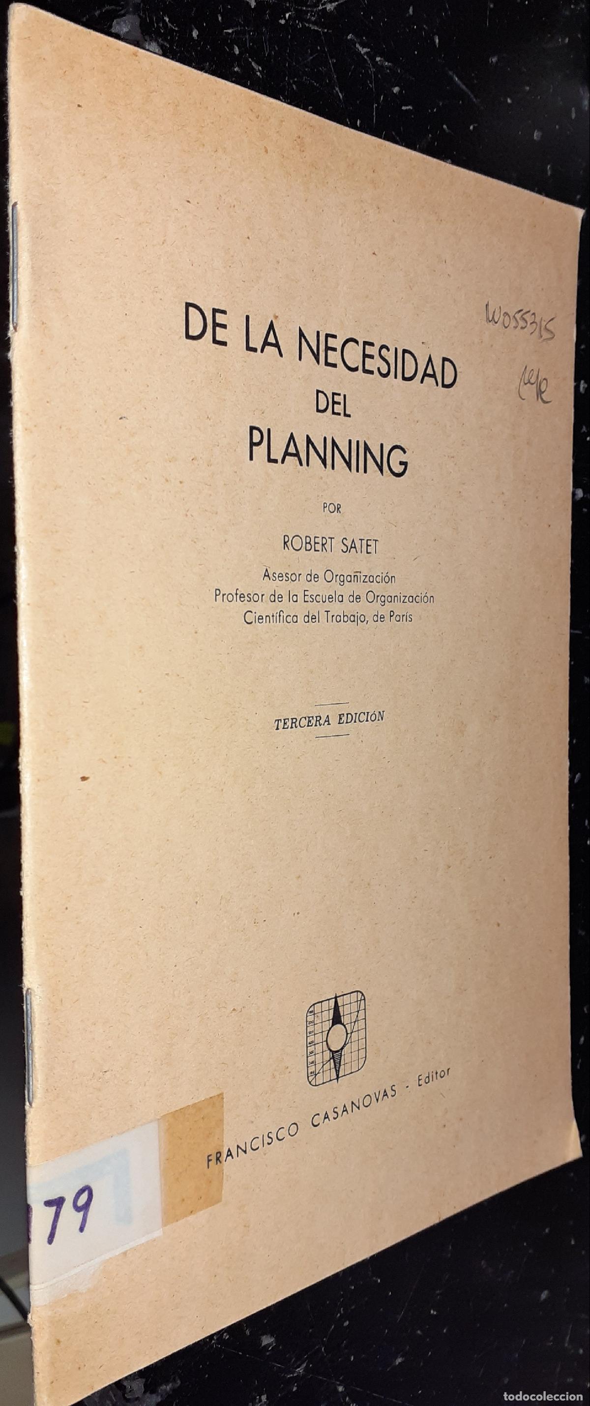 Libros: De la necesidad del planning - SATET, Robert: