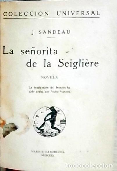 books: La se&ntilde;orita de la Seigliere - Sandeau, J.: