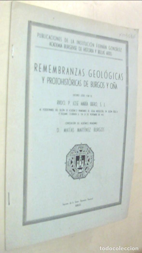 Livros em segunda m&atilde;o: Remembranzas geol&oacute;gicas y protohist&oacute;ricas de Burgos y O&ntilde;a. Discurso le&iacute;do por .... al posesionarse d