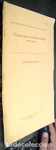 Libros: F&oacute;rmulas &eacute;picas en el Poema del Cid. Cuesti&oacute;n met&oacute;dica. Separata - MEN&Eacute;NDEZ PIDAL, Ram&oacute;n: