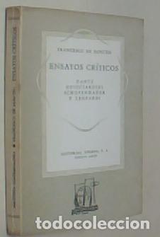 Libros: Schopenhauer y Leopardi y otros ensayos cr&iacute;ticos - SANCTIS, Fr: