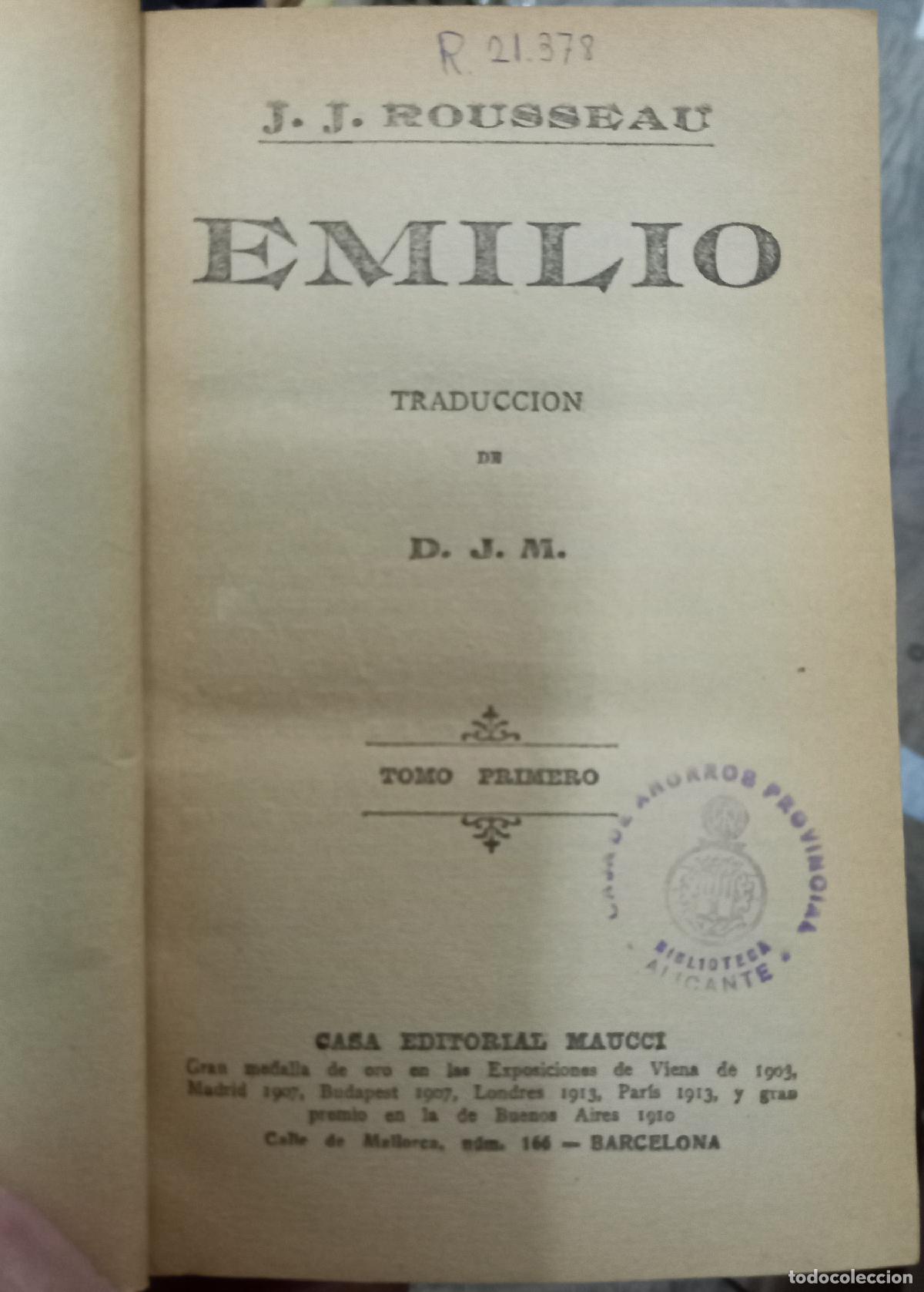 Libros: Emilio. Tomo I - ROUSSEAU, J. J: - Foto 1