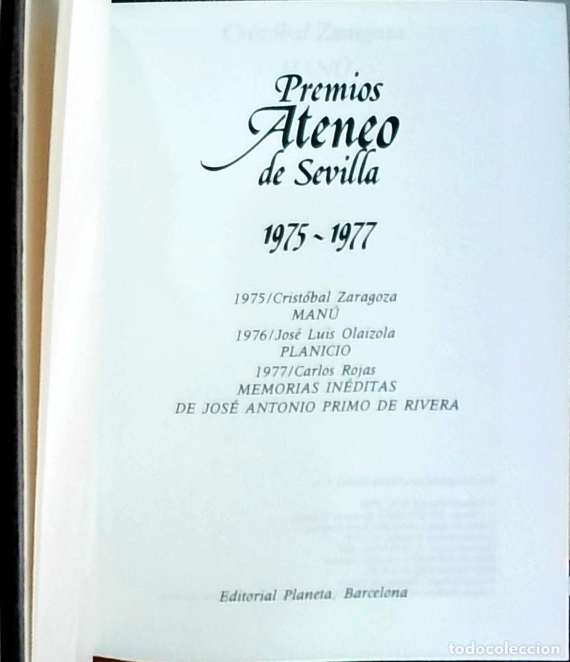 B&uuml;cher: Man&uacute; . Planicio . Memorias in&eacute;ditas de Jos&eacute; Antonio Primo de Rivera - Zaragoza, Crist&oacute;bal; Olaizola,