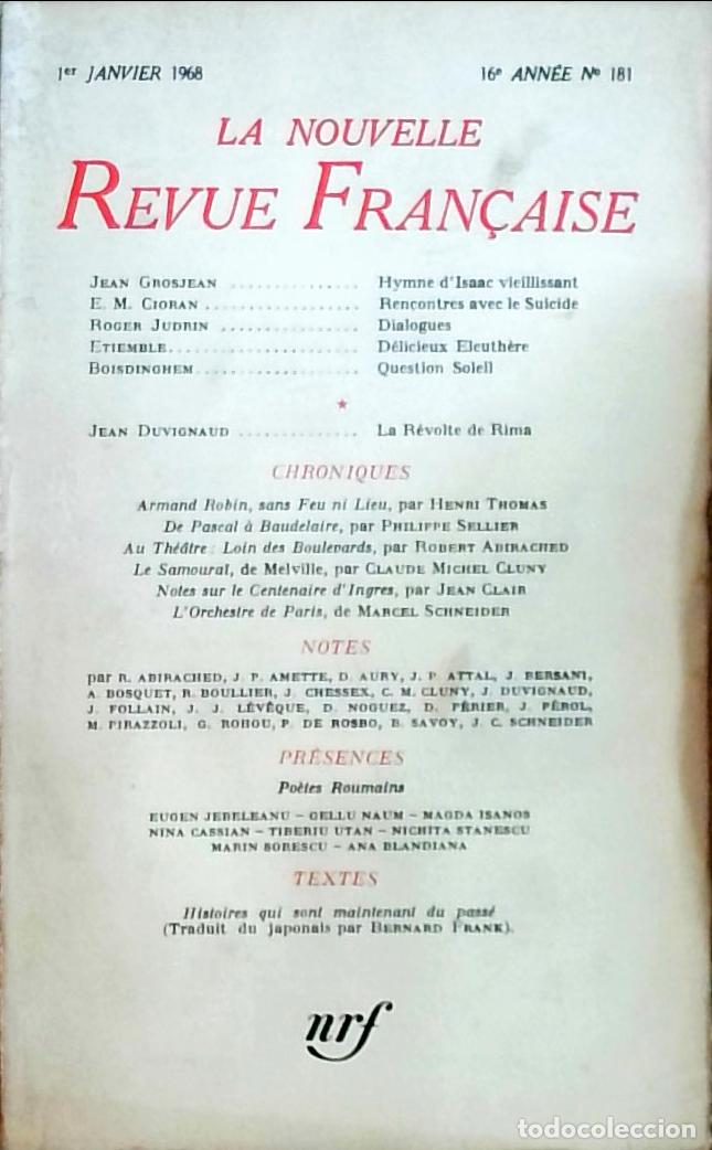 B&uuml;cher: La Nouvelle Revue Fran&ccedil;aise N&deg; 18, 1er Janvier 1968 - Autores Varios: