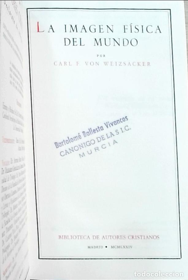 books: La imagen f&iacute;sica del mundo - Carl F. von Weizs&auml;cker: