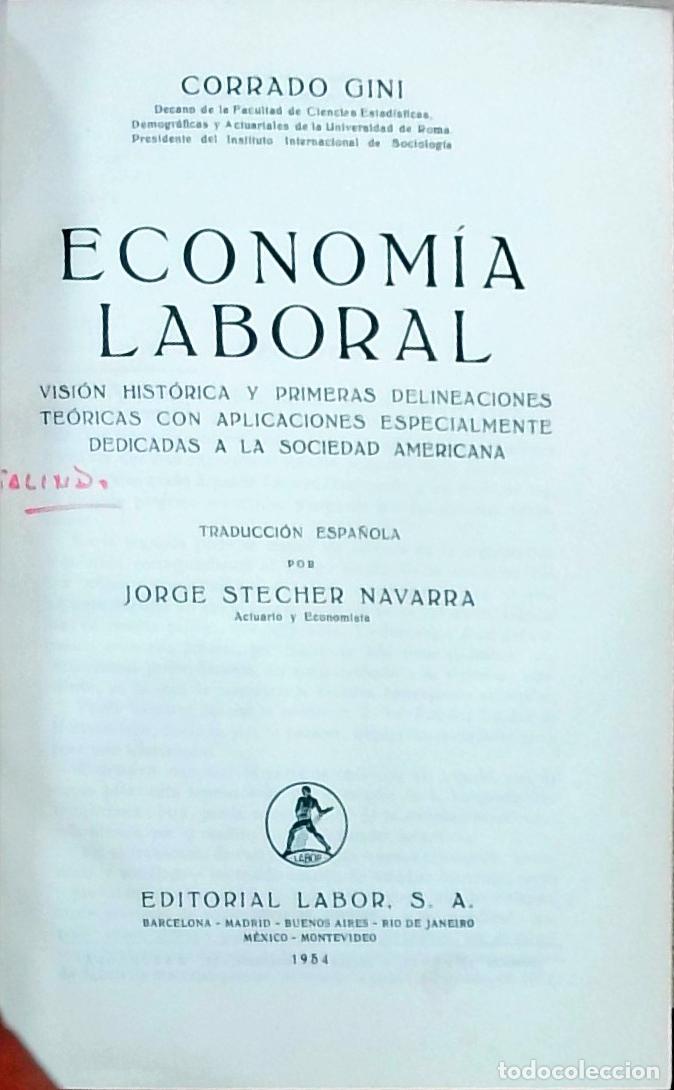 Libri di seconda mano: Econom&iacute;a laboral - Corrado Gini: