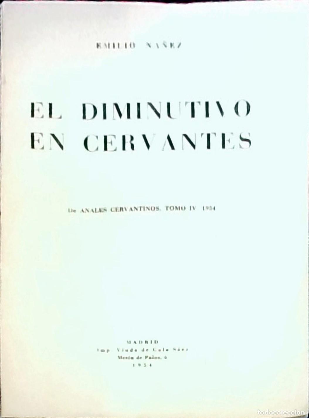 Libros: El diminutivo en Cervantes - Emilio N&aacute;&ntilde;ez Fern&aacute;ndez: