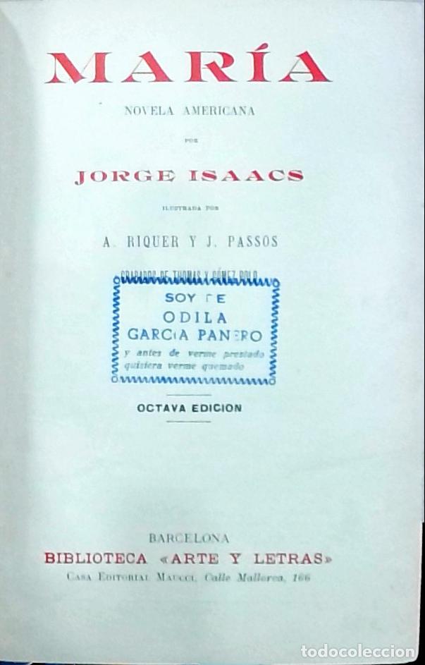 Libros: Mar&iacute;a: novela americana - Jorge Isaacs: - Foto 1